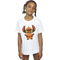 Disney Girl's Lilo & Stitch Pumpkin Costume Cotton T-Shirt in White | Size: 12-13 Years