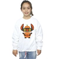 Disney Girl's Lilo & Stitch Pumpkin Costume Sweatshirt in White | Size: 3-4 Years