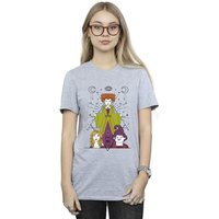 Disney Women's Hocus Pocus Candle Cotton Boyfriend T-Shirt in Grey | Size: Medium