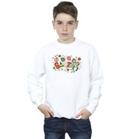 Elf Boy's Santa Fa La La Sweatshirt in White | Size: 5-6 Years