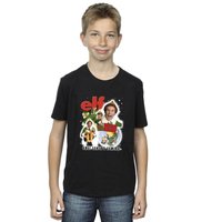 Elf Boy's Buddy Collage T-Shirt in Black | Size: 5-6 Years