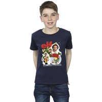 Elf Boy's Buddy Collage T-Shirt in Navy | Size: 7-8 Years