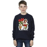 Elf Boy's Buddy Collage Sweatshirt in Navy | Size: 9 Years