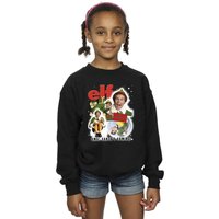 Elf Girl's Buddy Collage Sweatshirt in Black | Size: 5-6 Years