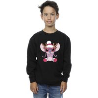 Disney Boy's Lilo & Stitch Angel Reindeer Sweatshirt in Black | Size: 3-4 Years