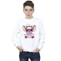 Disney Boy's Lilo & Stitch Angel Reindeer Sweatshirt in White | Size: 3-4 Years