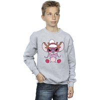 Disney Boy's Lilo & Stitch Angel Reindeer Sweatshirt in Grey | Size: 3-4 Years
