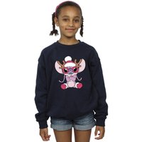Disney Girl's Lilo & Stitch Angel Reindeer Sweatshirt in Navy | Size: 5-6 Years