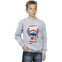 Disney Boy's Lilo & Stitch Santa´s Here Sweatshirt in Grey | Size: 5-6 Years