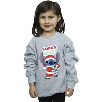 Disney Girl's Lilo & Stitch Santa´s Here Sweatshirt in Grey | Size: 7-8 Years