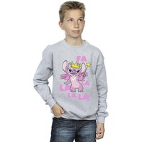 Disney Boy's Lilo & Stitch Angel Fa La La Sweatshirt in Grey | Size: 12-13 Years