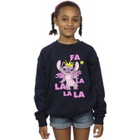 Disney Girl's Lilo & Stitch Angel Fa La La Sweatshirt in Navy | Size: 12-13 Years