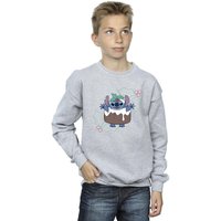 Disney Boy's Lilo & Stitch Pudding Holly Sweatshirt in Grey | Size: 5-6 Years