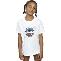 Disney Girl's Lilo & Stitch Pudding Holly Cotton T-Shirt in White | Size: 5-6 Years
