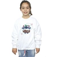 Disney Girl's Lilo & Stitch Pudding Holly Sweatshirt in White | Size: 12-13 Years