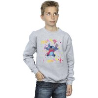 Disney Boy's Lilo & Stitch Merry Rainbow Sweatshirt in Grey | Size: 12-13 Years