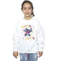 Disney Girl's Lilo & Stitch Merry Rainbow Sweatshirt in White | Size: 12-13 Years
