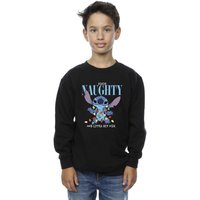 Disney Boy's Lilo & Stitch Naughty & Nice Sweatshirt in Black | Size: 3-4 Years