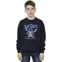 Disney Boy's Lilo & Stitch Naughty & Nice Sweatshirt in Navy | Size: 3-4 Years