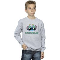 Disney Boy's Lilo & Stitch Stitchmas Glasses Sweatshirt in Grey | Size: 7-8 Years