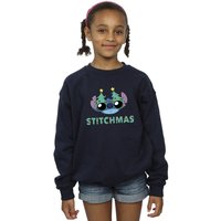 Disney Girl's Lilo & Stitch Stitchmas Glasses Sweatshirt in Navy | Size: 5-6 Years