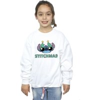 Disney Girl's Lilo & Stitch Stitchmas Glasses Sweatshirt in White | Size: 12-13 Years