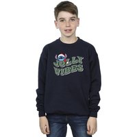 Disney Boy's Lilo & Stitch Jolly Chilling Vibes Sweatshirt in Navy | Size: 9 Years