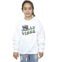 Disney Girl's Lilo & Stitch Jolly Chilling Vibes Sweatshirt in White | Size: 12-13 Years