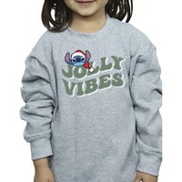 Disney Girl's Lilo & Stitch Jolly Chilling Vibes Sweatshirt in Grey | Size: 12-13 Years