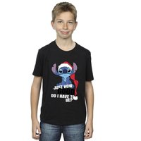 Disney Boy's Lilo & Stitch Just How Good T-Shirt in Black | Size: 7-8 Years
