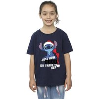 Disney Girl's Lilo & Stitch Just How Good Cotton T-Shirt in Navy | Size: 7-8 Years