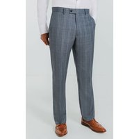 Light Blue Check Suit Trousers 32R