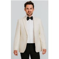 Dobell Men's White Notch Lapel Tuxedo Jacket in Cream | Size: 50L