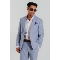 Light Blue Linen Suit Jacket