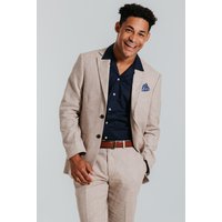 Sand Slim Fit Linen Suit Jacket