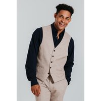 Sand Slim Fit Linen Waistcoat