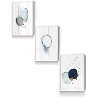 ARTZE Abstract Blue Winter Moods Angel Framed Wall Art - Small in White | Size: W33 cm x H45 cm x D20mm