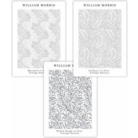 ARTZE Set of 3 Light Grey William Morris Vintage Floral Art Posters | Size: W59 cm x H84 cm