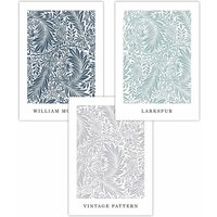 ARTZE Set of 3 William Morris Vintage Larkspur Spring Colours Art Posters | Size: W50 cm x H70 cm