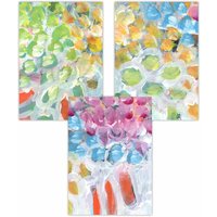 ARTZE Set of 3 Abstract Summer Fruits Art Posters in Bright Green | Size: W50 cm x H70 cm