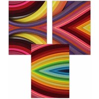 ARTZE Set of 3 Abstract Colourful Geometry Art Posters | Size: W42 cm x H59 cm