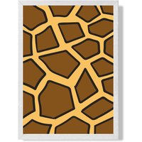ARTZE Cute Cartoon Style Giraffe Print Framed Print SIZE: A4 with White Frame in Brown | Size: A3