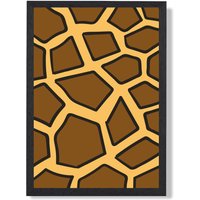 ARTZE Cute Cartoon Style Giraffe Print Framed Print SIZE: A3 with Black Frame in Brown | Size: A2