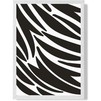 ARTZE Cute Cartoon Style Zebra Print Framed Print SIZE: A3 with White Frame in Black | Size: A4