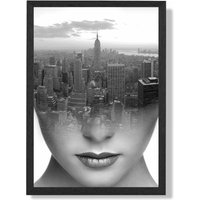 ARTZE Abstract & City Scape Fashion Black & White Photo Framed Print SIZE: A2 with Black Frame | Size: A4