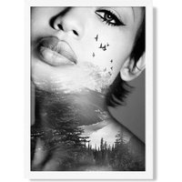 ARTZE Abstract & Forest Fashion Black & White Photo Framed Print SIZE: A3 with White Frame | Size: A2