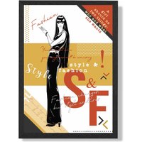 ARTZE Sketch Quotes Style & Fashion Framed Print SIZE: A4 with Black Frame in Yellow | Size: A2