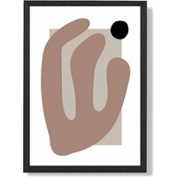 ARTZE Matisse Floral Cutout Brown & Beige Framed Print SIZE: A4 with Black Frame