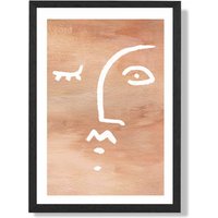 ARTZE Abstract Terracotta Face Framed Print SIZE: A4 with Black Frame | Size: A3