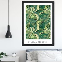 ARTZE William Morris Acanthus in Bright Green Art Print / Black Frame / SIZE: A2